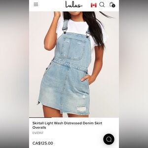 Lulus distressed denim skirt overalls